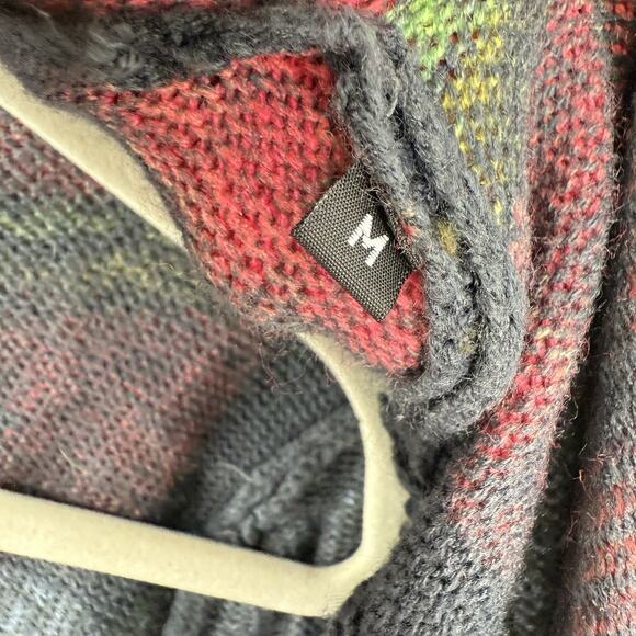 Desigual Wearable Art Open Cardigan Size Medium Gray Multi Floral Embellished - Picture 8 of 12